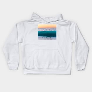 Blue ocean waves Kids Hoodie